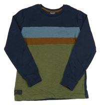 Khaki-tmavomodro-hnědé triko Next