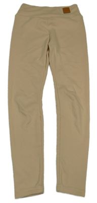 Béžové teplé legíny s nášivkou Shein