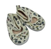 Krémové kvetované cápačky s mašlí vel. 17/18