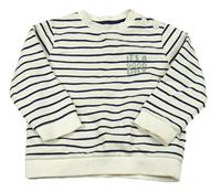 Smetanovo-čierna pruhovaná mikina s nápisom Kiabi