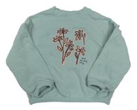 Zelenošedá mikina s kvetinami John Lewis