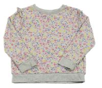 Sivo-ružovo-žltá kvetovaná mikina George