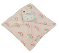 Nové - Světlerůžový plyšový usínáček s duhami a mrakem