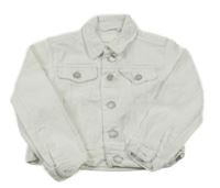 Biela rifľová crop bunda Next