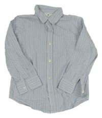 Bílo-světlemodro-černá pruhovaná košile H&M