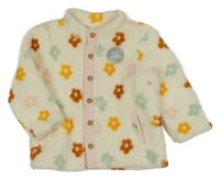 Nové - Smetanová květovaná chlupatá zateplená propínací mikina