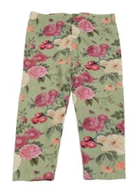 Zelené květované legíny Tu