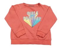 Jahodová mikina s nápisom Alive