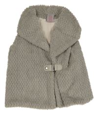 Sivá kožušinová podšitá vesta Tahari