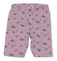 Lila bodkovaná é elastické kraťasy so zebrami Topolino