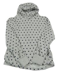 Šedá melírovaná puntíkatá mikina s kapucí Tom Tailor