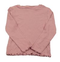 Starorůžové žebrované triko Primark