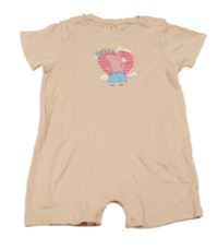 Svetlooranžový bavlnený kraťasový overal s Peppou