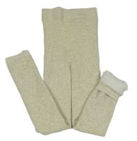 Světlešedé melírované zateplené legínové punčochy Primark