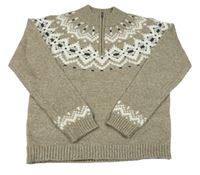 Hnědý svetr se vzorem M&S