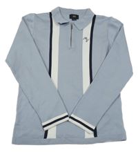 Svetlomodrý ľahký polo sveter s pruhmi River Island