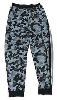 Čierno-svetlomodré vzorované pyžamové nohavice Next