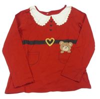 Červené triko s medvídkem H&M
