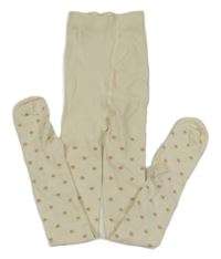 Smetanové puntíkaté punčocháče H&M