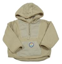 Svetlobéžová fleecová mikina s nášivkou a kapucňou M&S