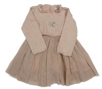 Starorůžové teplákové šaty s tylovou sukní a králíkem Next