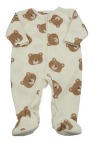 Bílý fleecový overal s medvědy Next