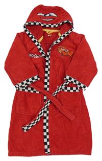 Červený froté župan s Bleskem McQueenem a kapucí C&A