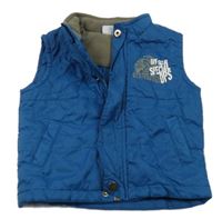 Tmavomodrá šušťáková zateplená vesta s nápisom Impidimpi