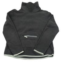 Tmavosivá fleecová mikina s komínovým golierom C&A