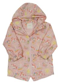 Svetloružová šušťáková jarná bunda so zvieratkami Next