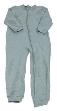 Světlemodrý vzorovaný teplákový overal 