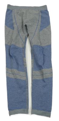 Sivo-modré vzorované thermo nohavice