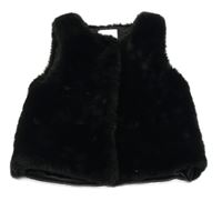 Čierna chlpatá podšitá vesta Matalan