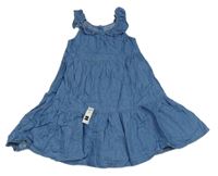 Nové - modré šaty riflového vzhledu s volánkem Matalan