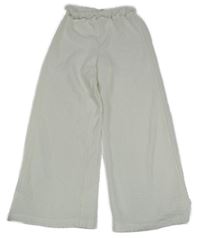 Biele ľahké voľné é nohavice H&M