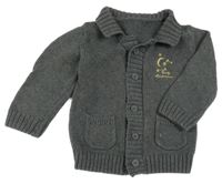 Tmavosivý prepínaci sveter s vreckami Mothercare