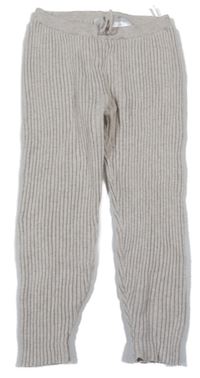 Béžové rebrované pletené tepláky H&M