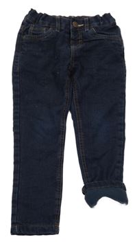 Tmavomodré zateplené skinny rifle C&A
