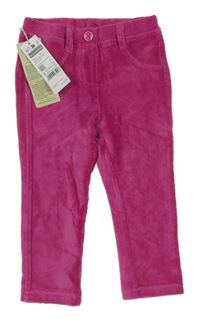 Nové - růžové žebrované sametové tregíny Benetton