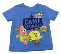 Modré melírované tričko so SpongeBobem a Patrickem Primark