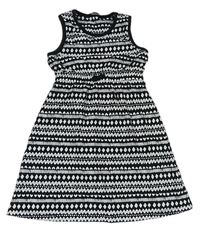 Čierno-biele vzorované bavlnené šaty George