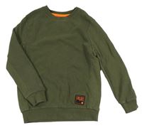 Khaki rebrovaná mikina s nášivkou F&F