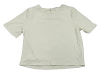 Biele rebrované crop tričko Matalan