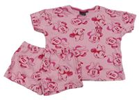 2set - Růžové crop tričko s Minnie + bavlněné kraťasy Disney