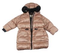 Starorůžový šusťákový zimní kabátek s kapucí Matalan