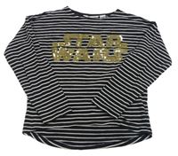 Černo-bílé pruhované triko - Star Wars H&M