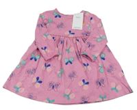 Nové - Růžové šaty s motýlky M&S