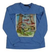 Modré triko s měnícím se obrázkem 