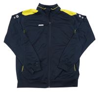 Tmavomodro-žlutá sportovní propínací mikina Jako