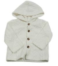 Bílá vzorovaná propínací mikina s kapucí 